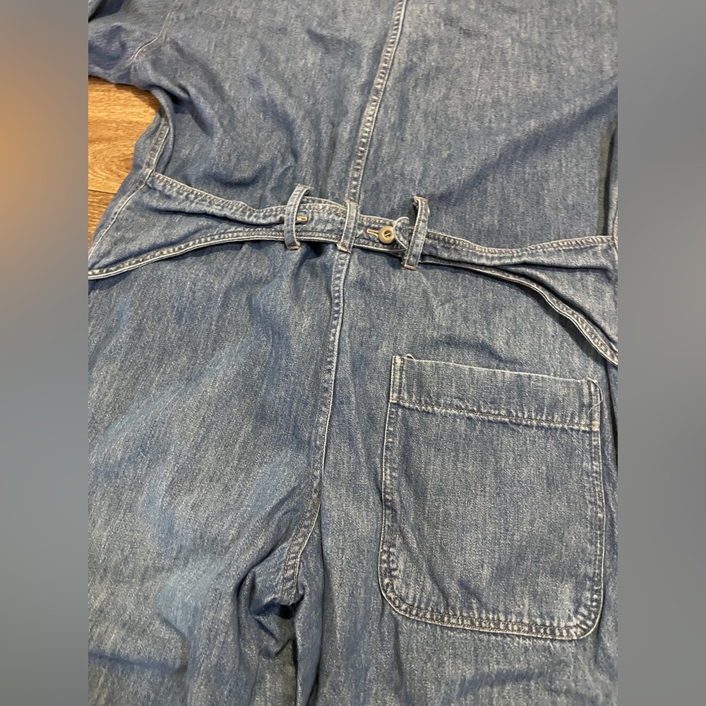 Vintage Calvin Klein Sport Denim Jumpsuit Small 90s Blue Utility Coverall - Picture 6 of 11